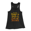 The Night is Dark and Full of Terrors Women's Flowey Tank Top Black | Funny Shirt from Famous In Real Life