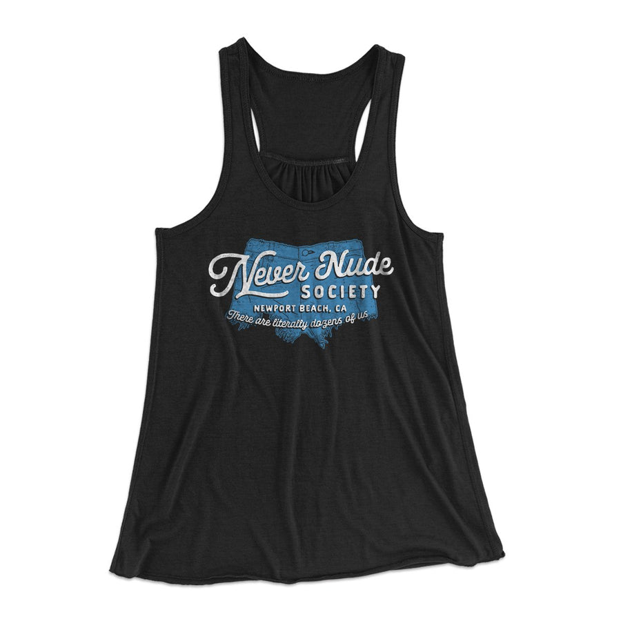 Never Nude Society Women's Flowey Tank Top Black | Funny Shirt from Famous In Real Life