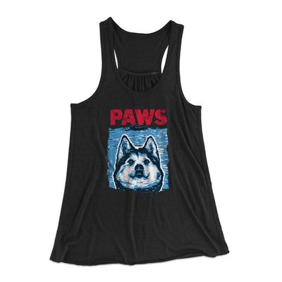 PAWS Dog Women's Flowey Tank Top Black | Funny Shirt from Famous In Real Life