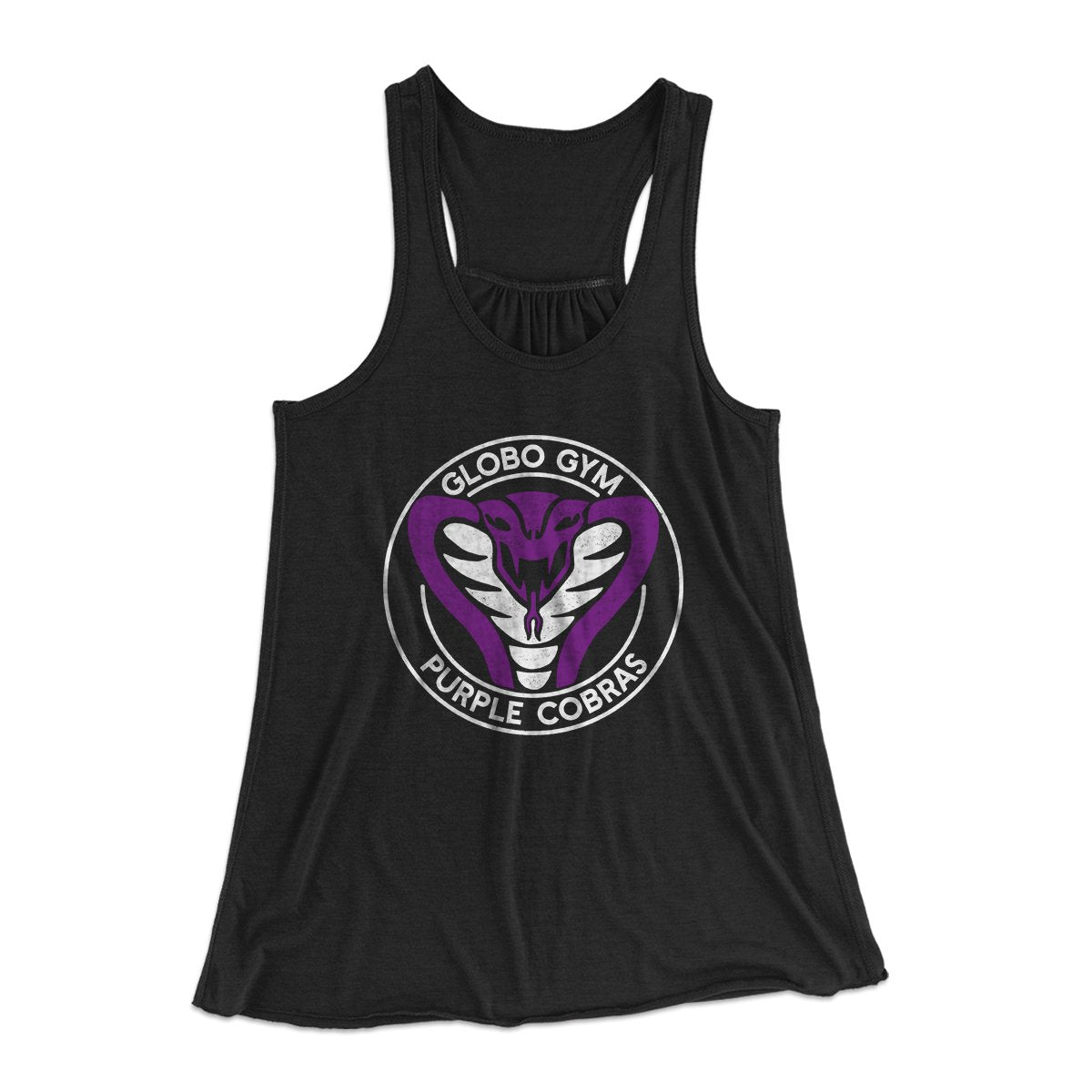 Globo Gym Puprle Cob Women's Flowey Tank Top Black | Funny Shirt from Famous In Real Life