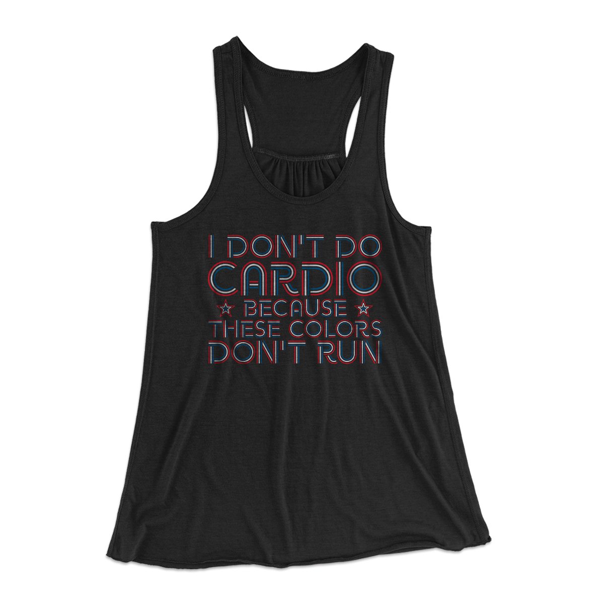 I Don't Do Cardio Women's Flowey Tank Top Black | Funny Shirt from Famous In Real Life