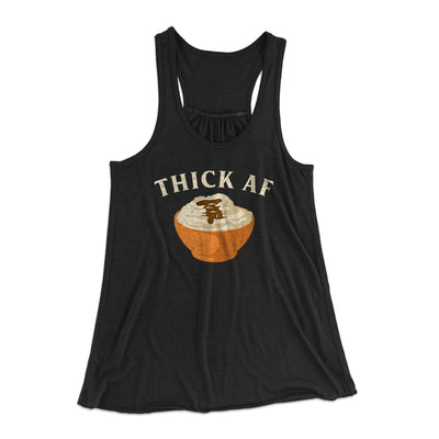 Thick AF Funny Thanksgiving Women's Flowey Tank Top Black | Funny Shirt from Famous In Real Life