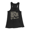 You Name It Funny Thanksgiving Women's Flowey Tank Top Black | Funny Shirt from Famous In Real Life