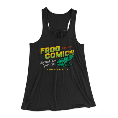 Frog Comics Women's Flowey Tank Top Black | Funny Shirt from Famous In Real Life