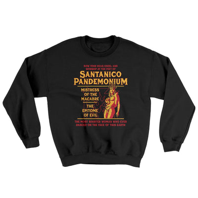 Santanico Pandemonium Ugly Sweater Black | Funny Shirt from Famous In Real Life