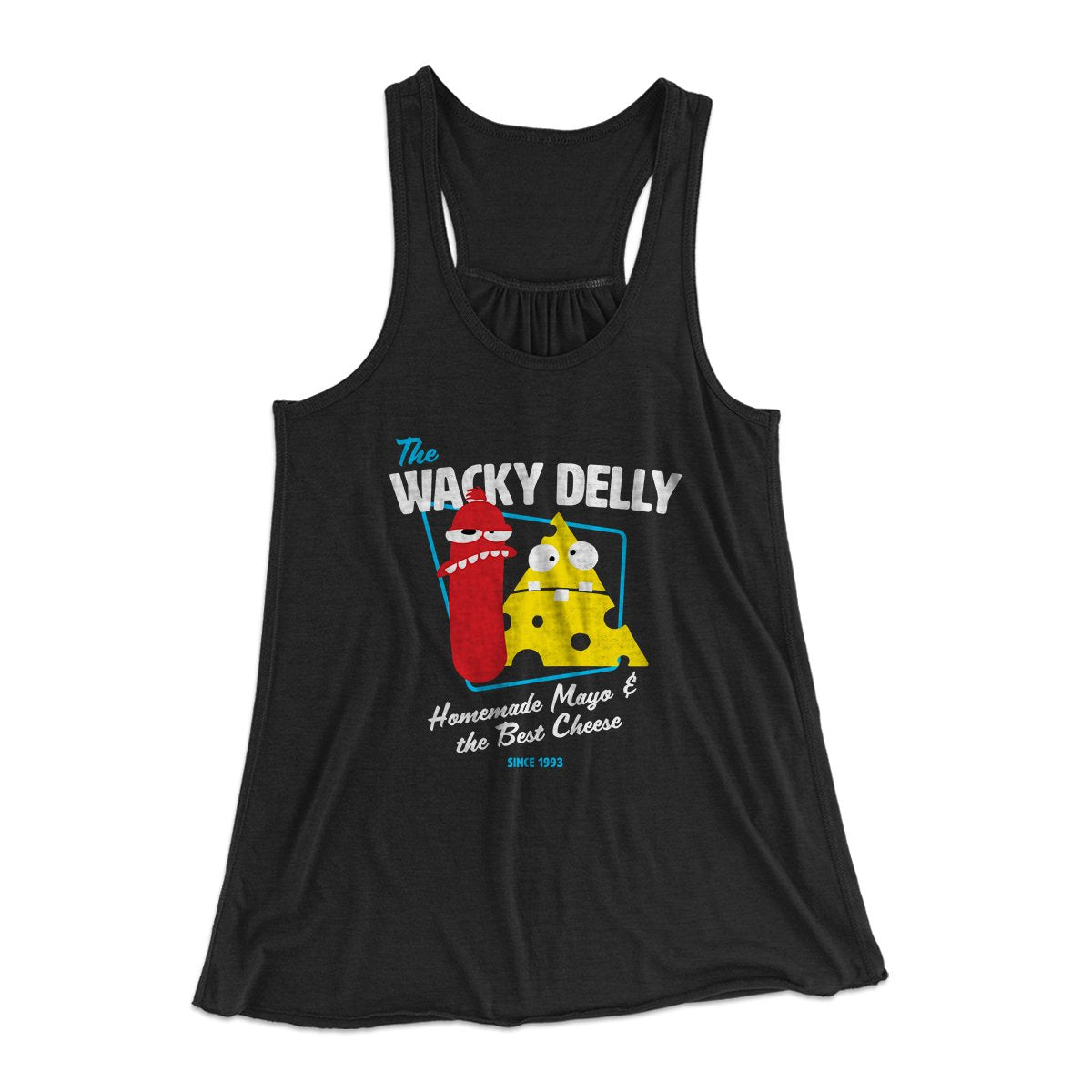 The Wacky Delly Women's Flowey Tank Top Black | Funny Shirt from Famous In Real Life