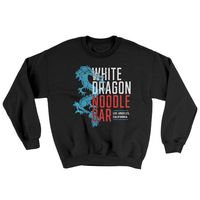 White Dragon Noodle Bar Ugly Sweater Black | Funny Shirt from Famous In Real Life