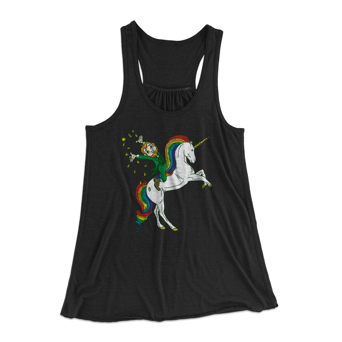 Leprechaun Unicorn Jockey Women's Flowey Tank Top | Funny Shirt from Famous In Real Life
