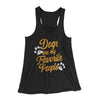 Dogs Are My Favorite People Women's Flowey Tank Top Black | Funny Shirt from Famous In Real Life