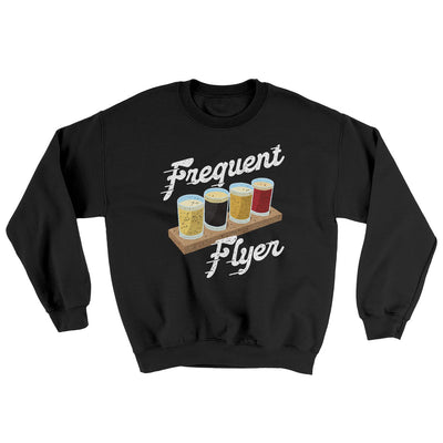 Frequent Flyer Ugly Sweater Black | Funny Shirt from Famous In Real Life