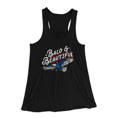 Bald & Beautiful Women's Flowey Tank Top Black | Funny Shirt from Famous In Real Life