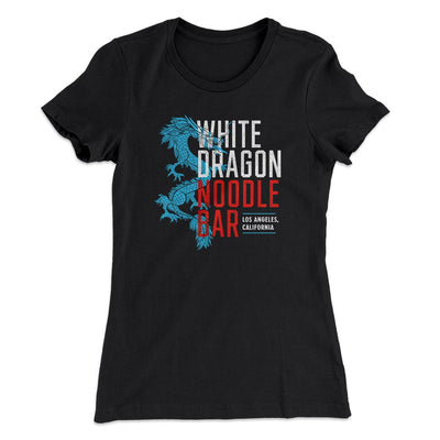 White Dragon Noodle Bar Women's T-Shirt Black | Funny Shirt from Famous In Real Life