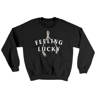 Feeling Lucky Ugly Sweater Black | Funny Shirt from Famous In Real Life