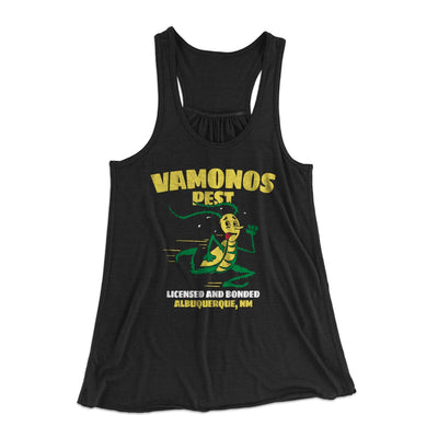 Vamonos Pest Control Women's Flowey Tank Top Black | Funny Shirt from Famous In Real Life