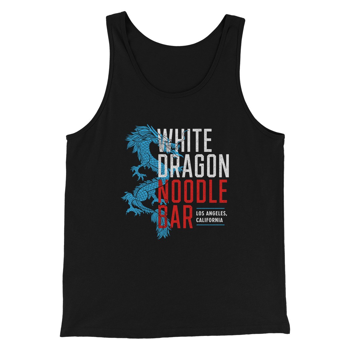 White Dragon Noodle Bar Funny Movie Men/Unisex Tank Top Black | Funny Shirt from Famous In Real Life