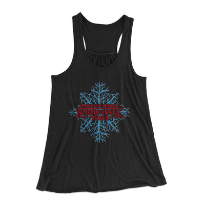 Hawkins Middle Snow Ball Women's Flowey Tank Top Black | Funny Shirt from Famous In Real Life