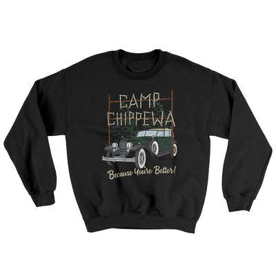 Camp Chippewa Ugly Sweater Black | Funny Shirt from Famous In Real Life
