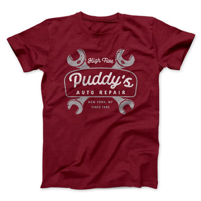Puddy's Auto Repair Men/Unisex T-Shirt Cardinal | Funny Shirt from Famous In Real Life