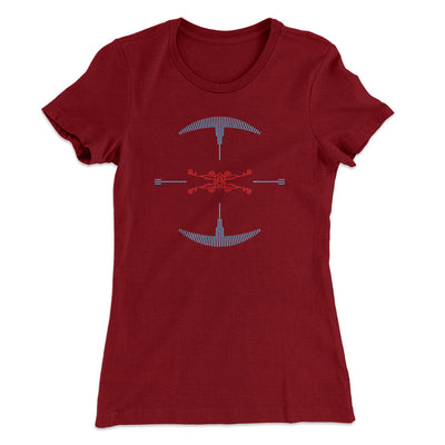 Fighter Target Women's T-Shirt Maroon | Funny Shirt from Famous In Real Life