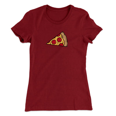 Pizza Slice Couple's Shirt Women's T-Shirt Maroon | Funny Shirt from Famous In Real Life