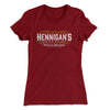 Hennigan's Scotch Whisky Women's T-Shirt Maroon | Funny Shirt from Famous In Real Life