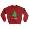 It's Lit Men/Unisex Ugly Sweater Cardinal Red | Funny Shirt from Famous In Real Life