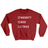 Naughty, Nice, I Tried Ugly Sweater Cardinal Red | Funny Shirt from Famous In Real Life