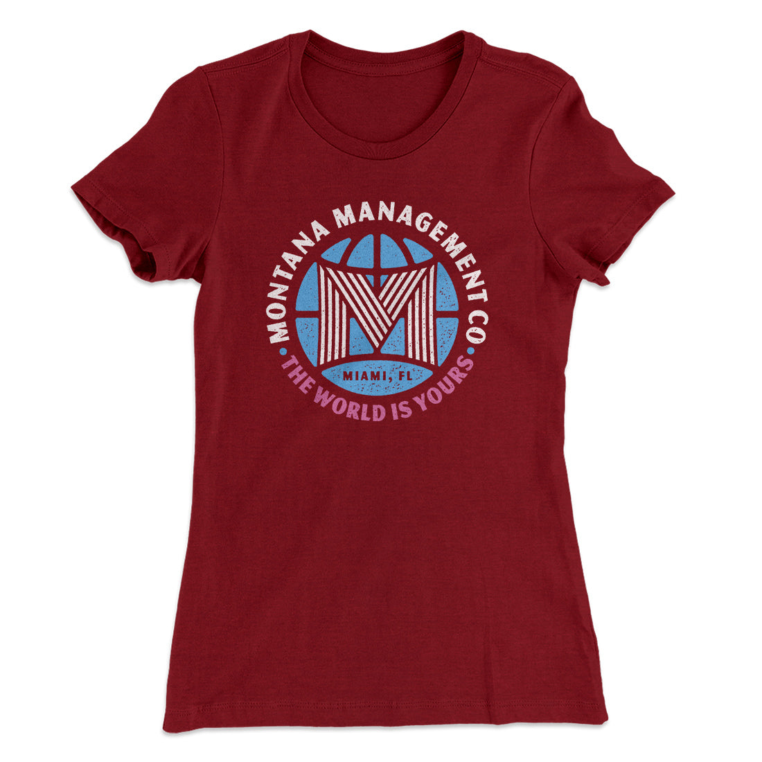 Montana Management Co Women's T-Shirt Maroon | Funny Shirt from Famous In Real Life