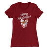 Merry Christmas Takeout Women's T-Shirt Maroon | Funny Shirt from Famous In Real Life
