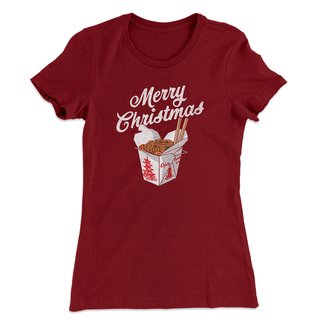 Merry Christmas Takeout Women's T-Shirt | Funny Shirt from Famous In Real Life