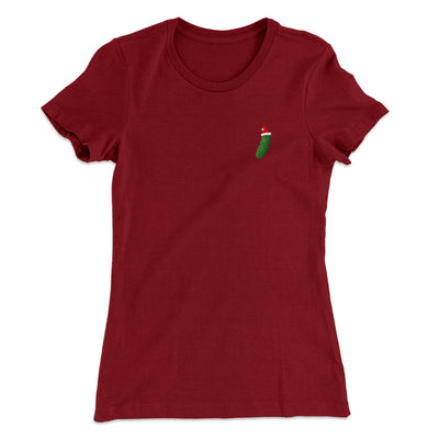 Christmas Pickle Women's T-Shirt Maroon | Funny Shirt from Famous In Real Life