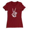Peace Skeleton Hand Women's T-Shirt Maroon | Funny Shirt from Famous In Real Life