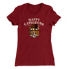 Happy Catsgiving Women's T-Shirt Maroon | Funny Shirt from Famous In Real Life