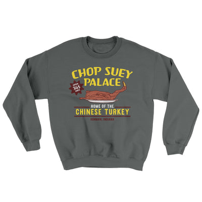 Chop Suey Palace Ugly Sweater Charcoal | Funny Shirt from Famous In Real Life