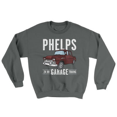 Phelps Garage Ugly Sweater Charcoal | Funny Shirt from Famous In Real Life