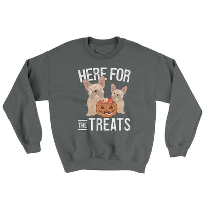Here For The Treats Ugly Sweater Charcoal | Funny Shirt from Famous In Real Life