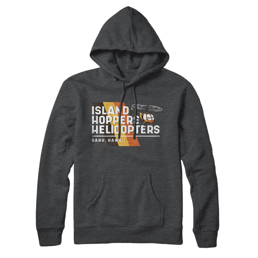 Island Hoppers Helicopters Hoodie Deep Heather | Funny Shirt from Famous In Real Life