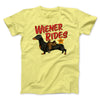 Wiener Rides Men/Unisex T-Shirt Yellow | Funny Shirt from Famous In Real Life