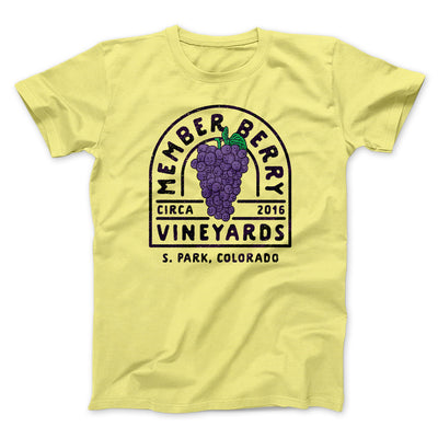 Member Berry Vineyards Men/Unisex T-Shirt Maize Yellow | Funny Shirt from Famous In Real Life