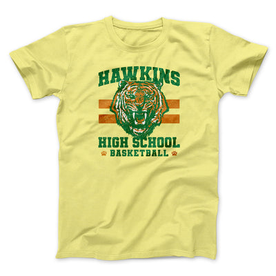 Hawkins Tigers Basketball Men/Unisex T-Shirt Maize Yellow | Funny Shirt from Famous In Real Life
