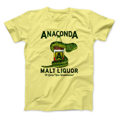 Anaconda Malt Liquor Funny Movie Men/Unisex T-Shirt Maize Yellow | Funny Shirt from Famous In Real Life