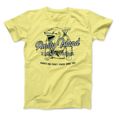 Amity Island Karate School Funny Movie Men/Unisex T-Shirt Maize Yellow | Funny Shirt from Famous In Real Life