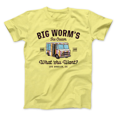 Big Worm's Ice Cream Funny Movie Men/Unisex T-Shirt Maize Yellow | Funny Shirt from Famous In Real Life