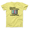 Television Marathon Champion Men/Unisex T-Shirt Yellow | Funny Shirt from Famous In Real Life