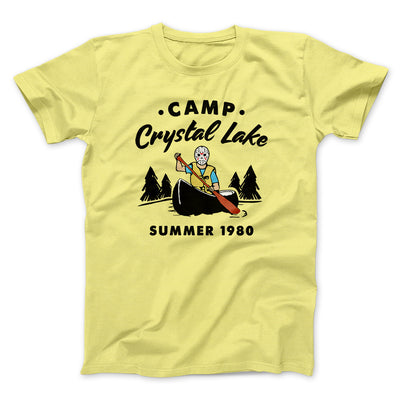 Camp Crystal Lake Men/Unisex T-Shirt Maize Yellow | Funny Shirt from Famous In Real Life