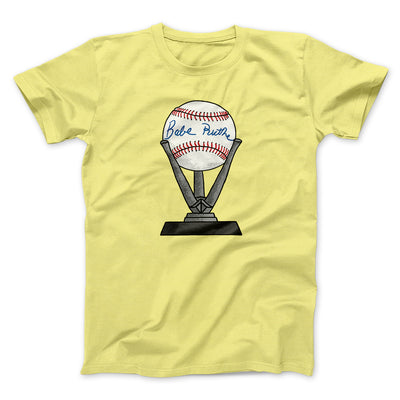 Babe Ruth Signed Ball Funny Movie Men/Unisex T-Shirt Maize Yellow | Funny Shirt from Famous In Real Life