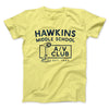 Hawkins Middle School A/V Club Men/Unisex T-Shirt Maize Yellow | Funny Shirt from Famous In Real Life