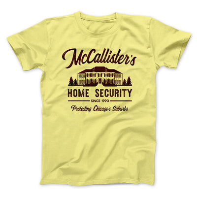 McCallister's Home Security Funny Movie Men/Unisex T-Shirt Maize Yellow | Funny Shirt from Famous In Real Life
