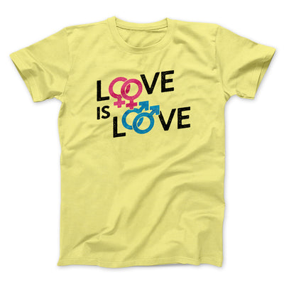 Love is Love Men/Unisex T-Shirt Yellow | Funny Shirt from Famous In Real Life