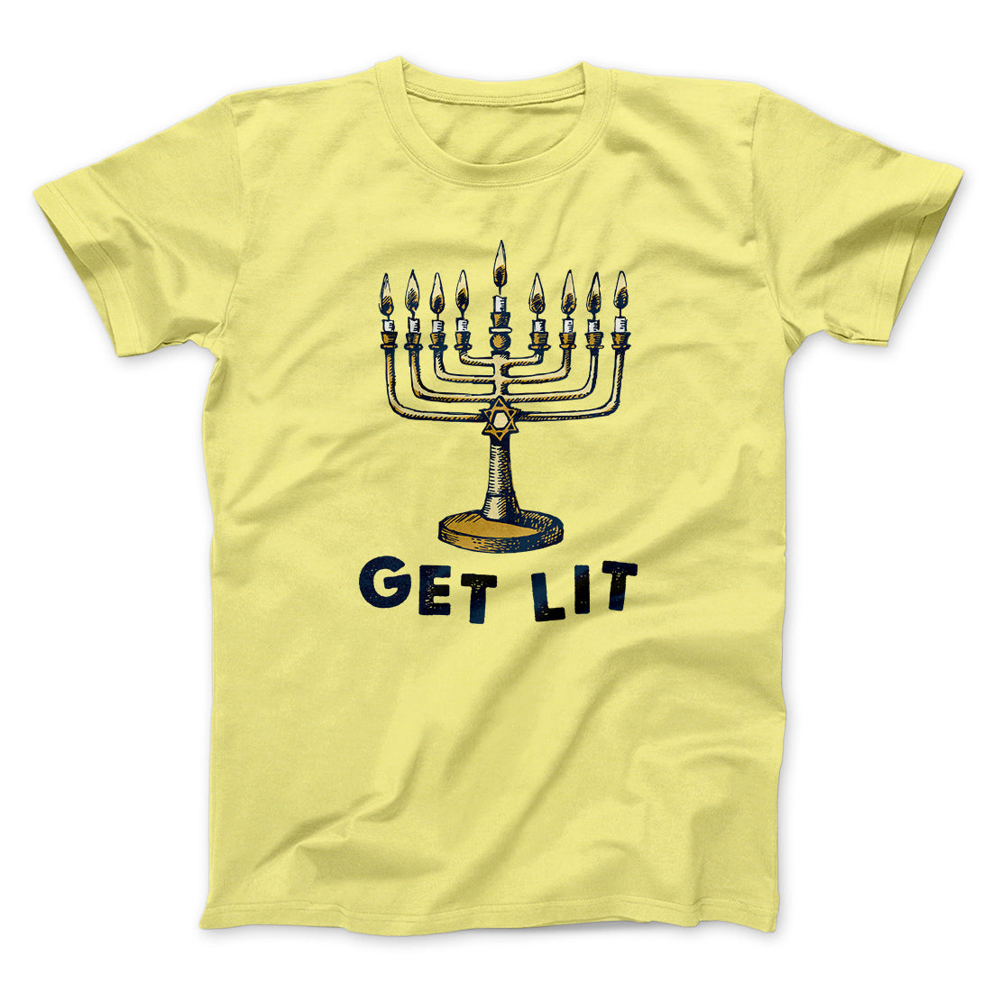 Get Lit for Hanukkah Funny Hanukkah Men/Unisex T-Shirt | Funny Shirt from Famous In Real Life